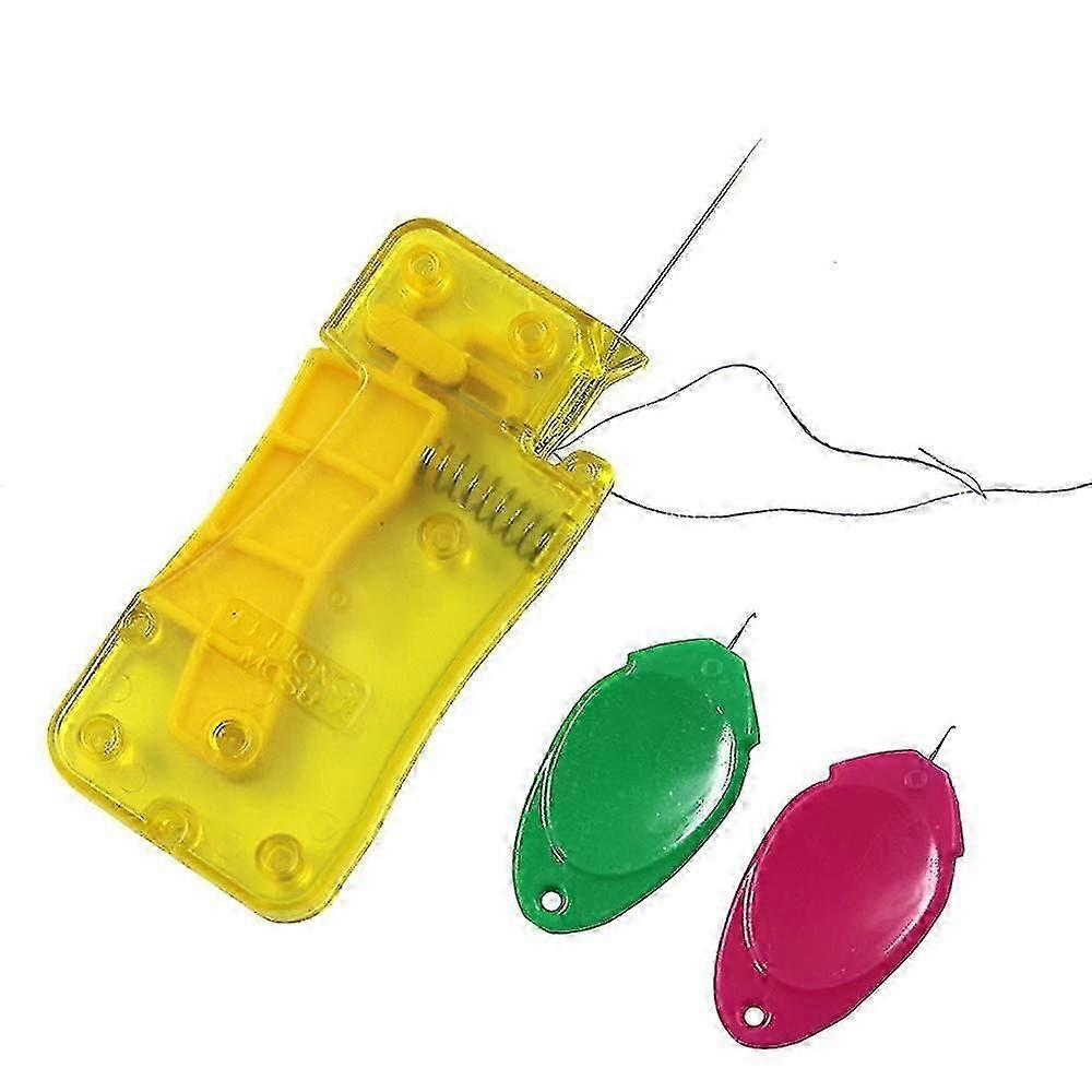 2pcs Automatic Needle Threader, with 4 Pcs Plastic Needle Threader Easy Needle Threader Tool Sewing Accessories