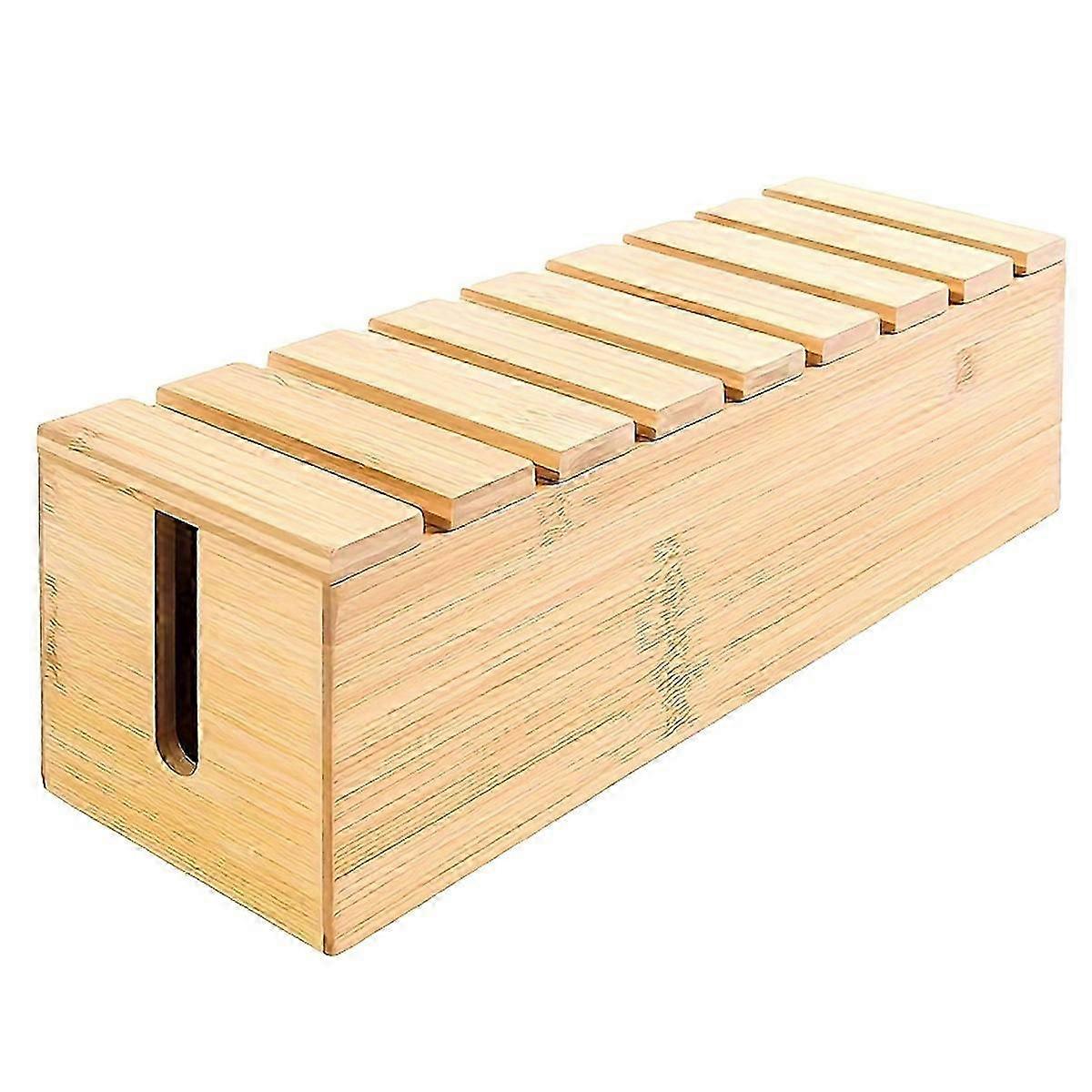 1pcs Wood Wire Storage Box, Data Cable Storage Box, Power Cable Management Sorting Box, Socket Computer Cable Rack, Box_qt5