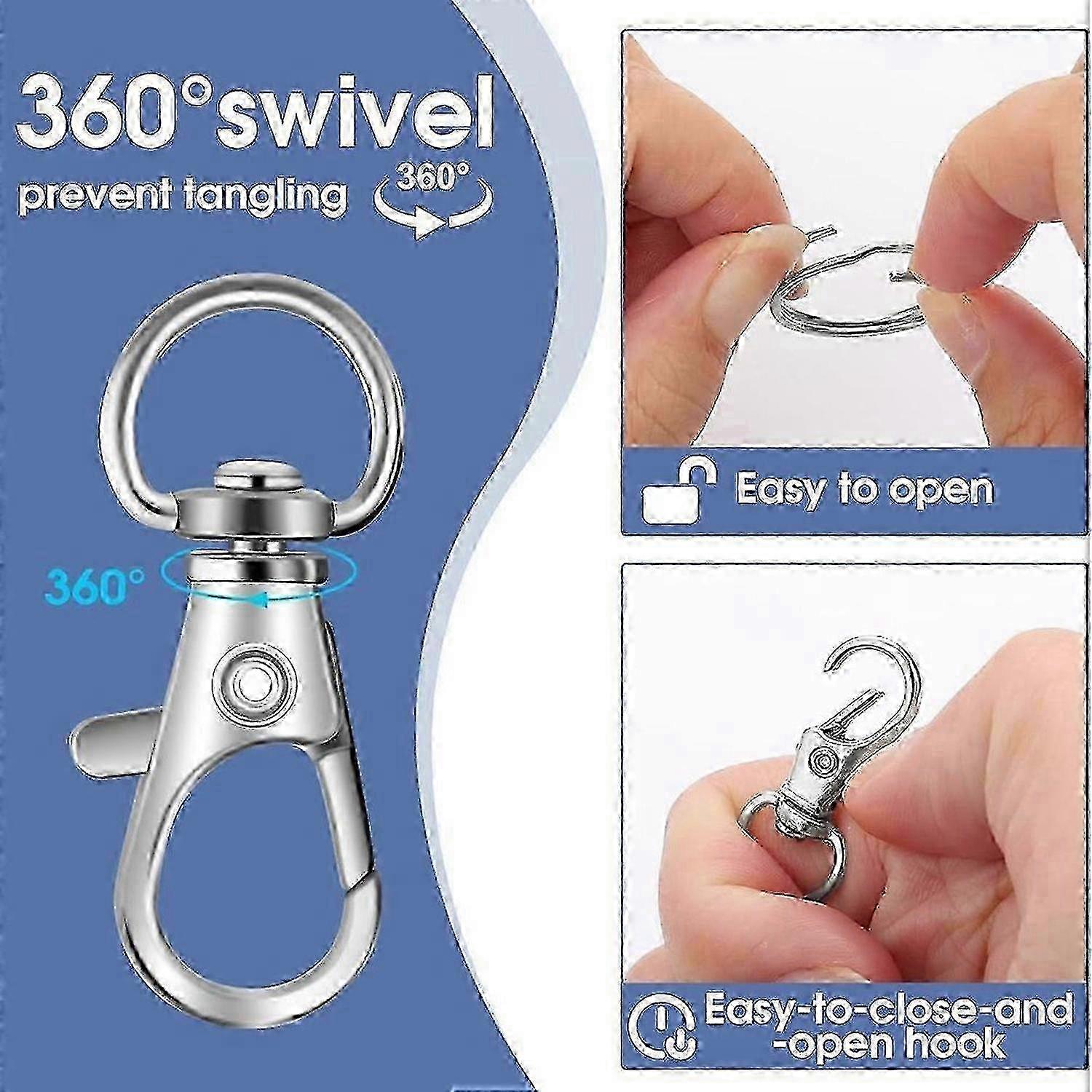 25 Sets Swivel Clasps Key Rings Kit