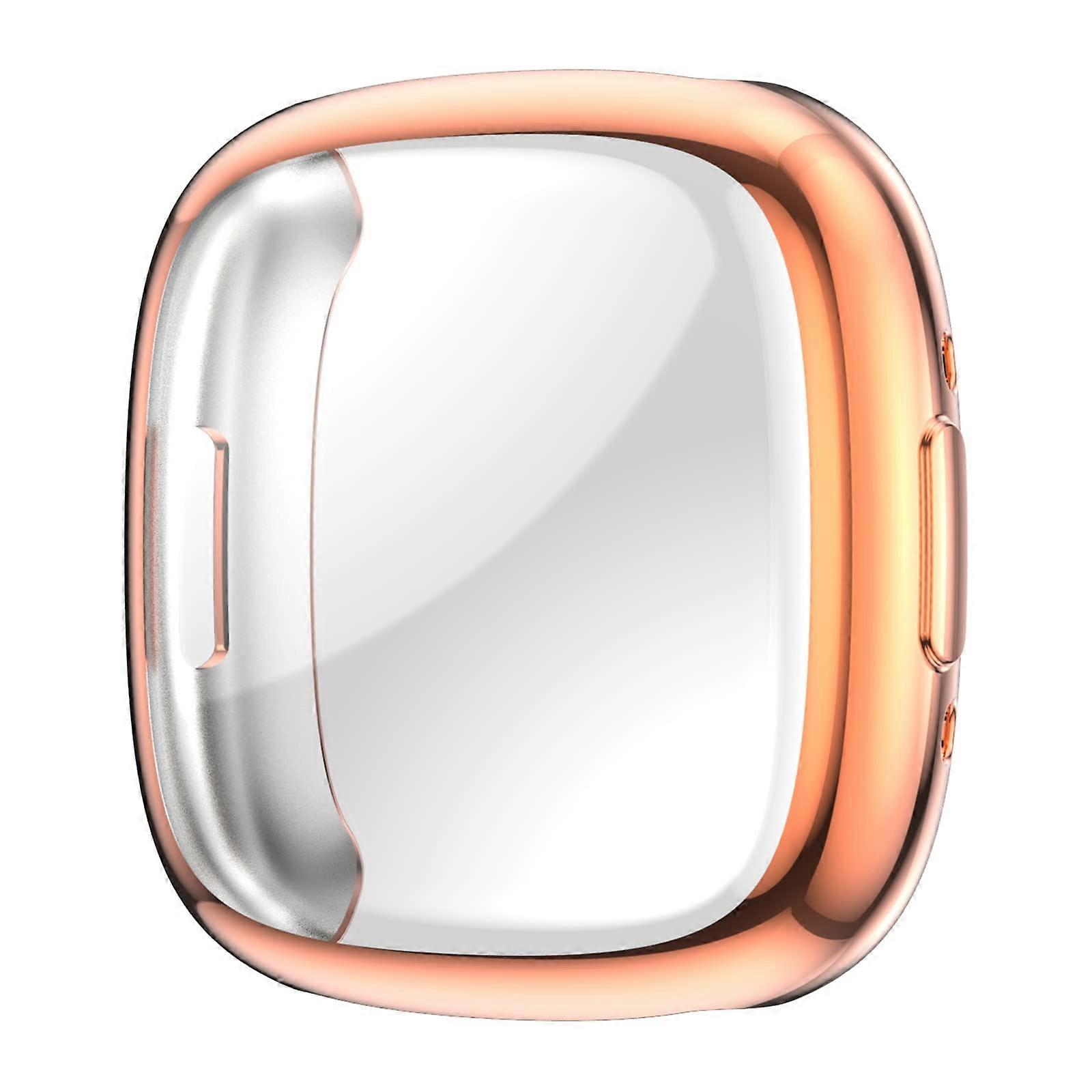 Rose Gold Full Coverage Smart Watch Screen Protector TPU Case, Washable Protective Shell for 4