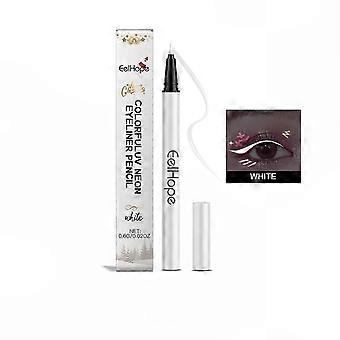 Delineador Líquido (Branco) 8 Cores Neon UV para Halloween, Secagem Rápida, Longa Duração, Maquiagem para Olhos que Não Borra