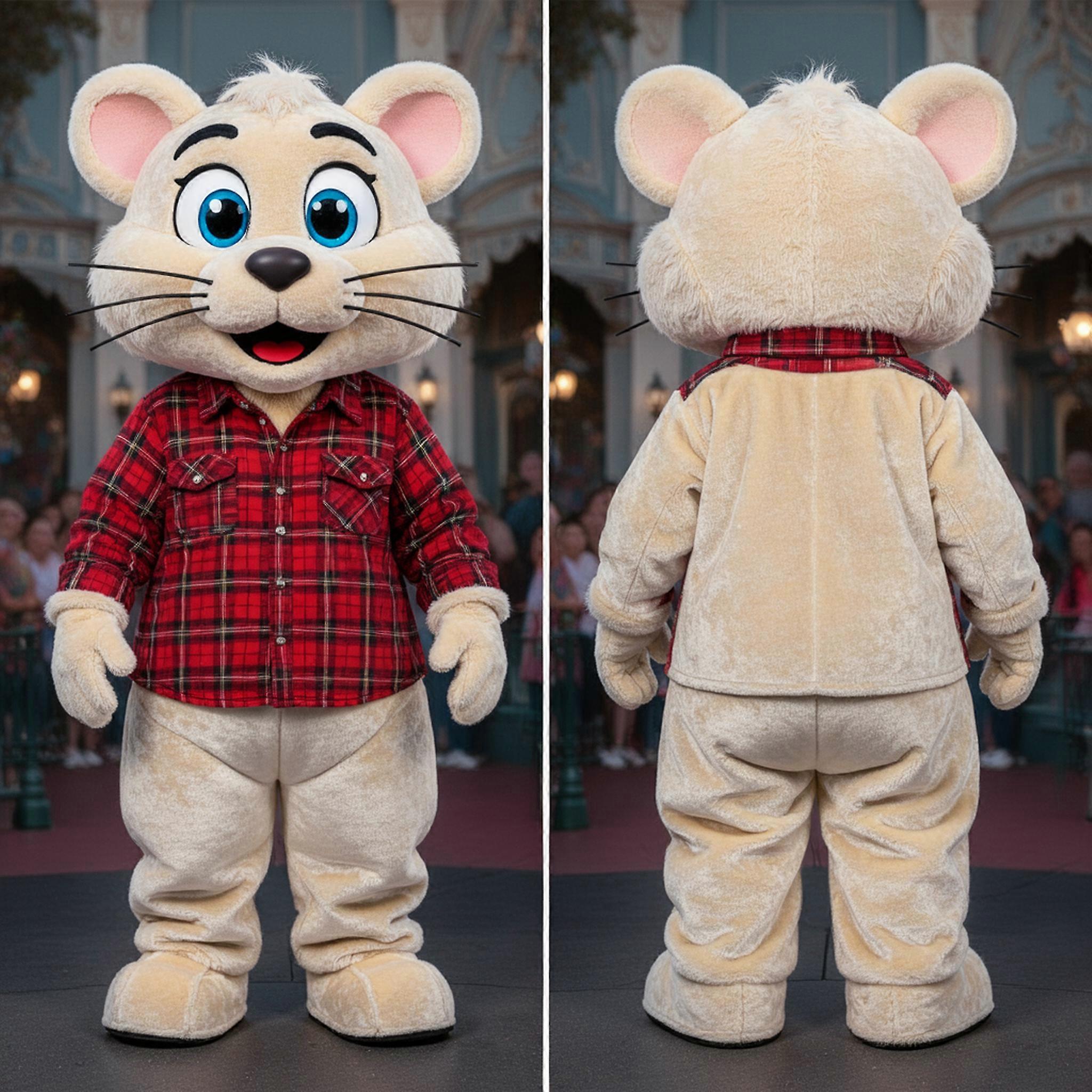 MASTICOT Cream Plush Friendly Tiger Mascot
