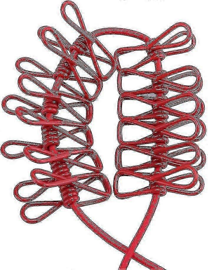 Travel-Friendly Elastic Clothesline With Clips