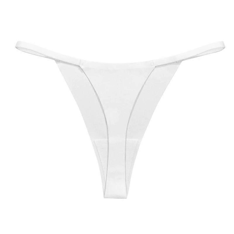 Women Solid Color Thong T-shaped Thin Strap Underpants