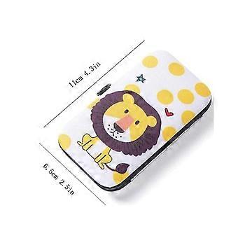 Manicure Set for Kids, 7Piece Stainless Steel Nail Clipper Kit with Cartoon Design and PU Case  Blue