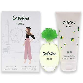 Cabotine di Parfums Gres, set regalo da 2 pezzi per donna: 100 ml di eau de toilette spray e 200 ml di lozione corpo.