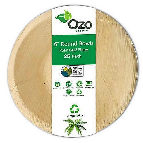 Palm Leaf Bowls Deep 6", 25 Packets