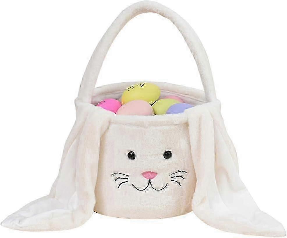 White Rabbit Plush Easter Basket