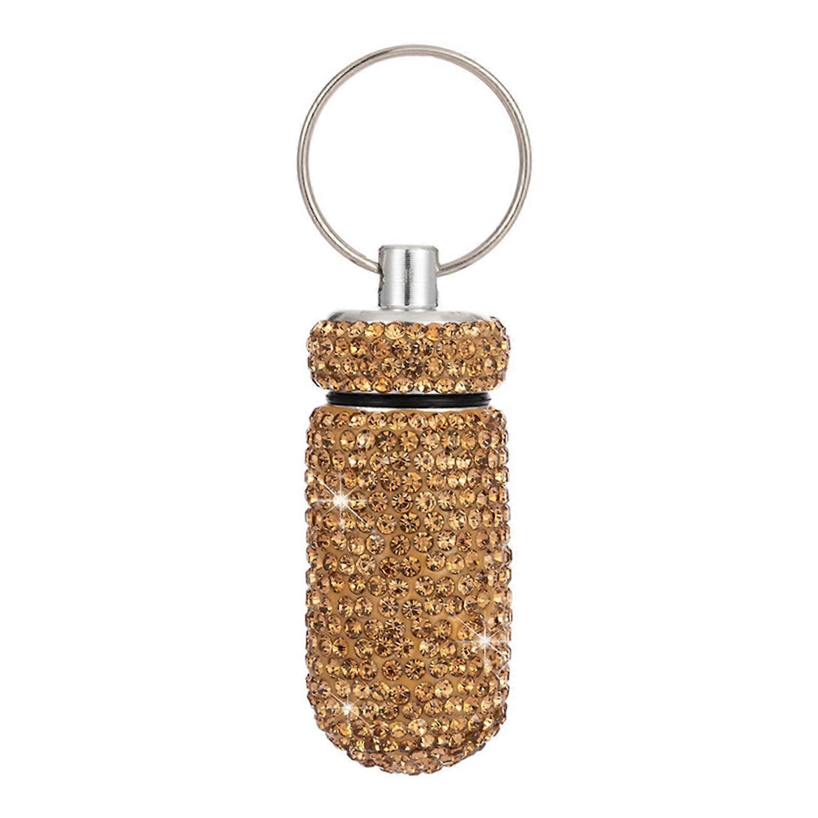 Compact Airtight Pill Box Aluminium Keychain