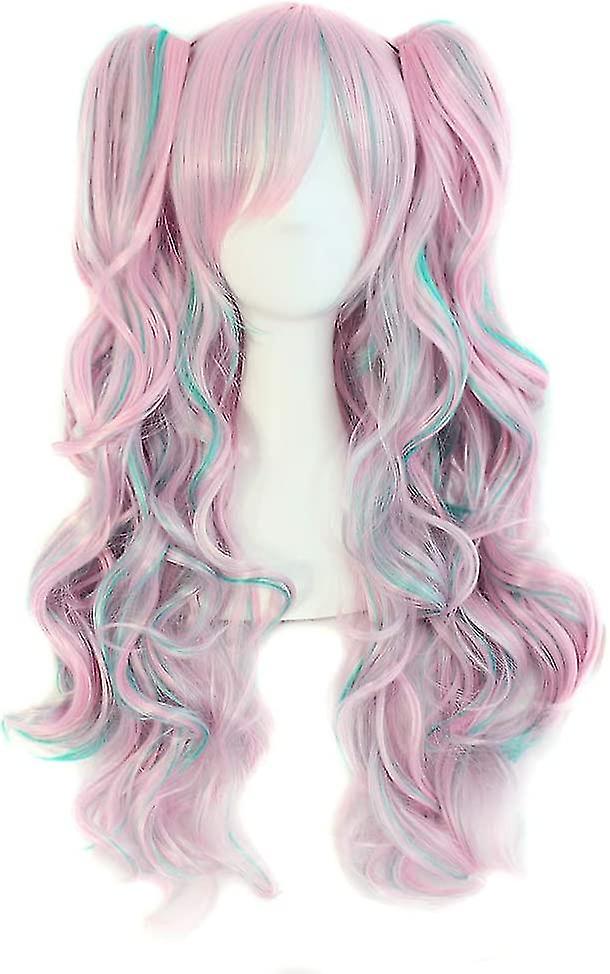 Lolita Long Curly Clip On Ponytails Cosplay Wig