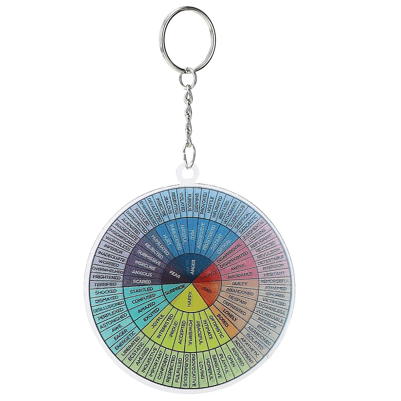 Round Colorful Keychain Feeling Wheel Mental Health Thoughtful Design Multicolored 8cm Double Sided Acrylic Keychains