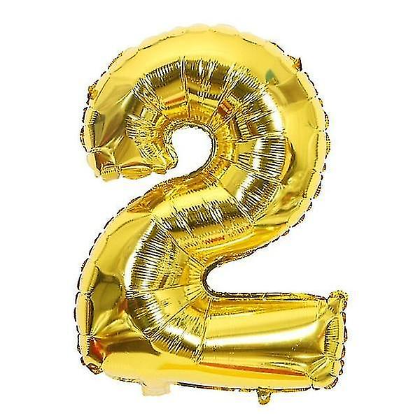 Gold 2 32inches Number Foil Balloons
