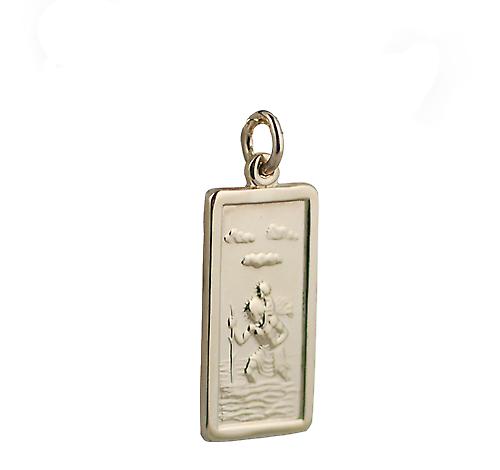 9ct Gold 26x13mm rectangular St Christopher Pendant