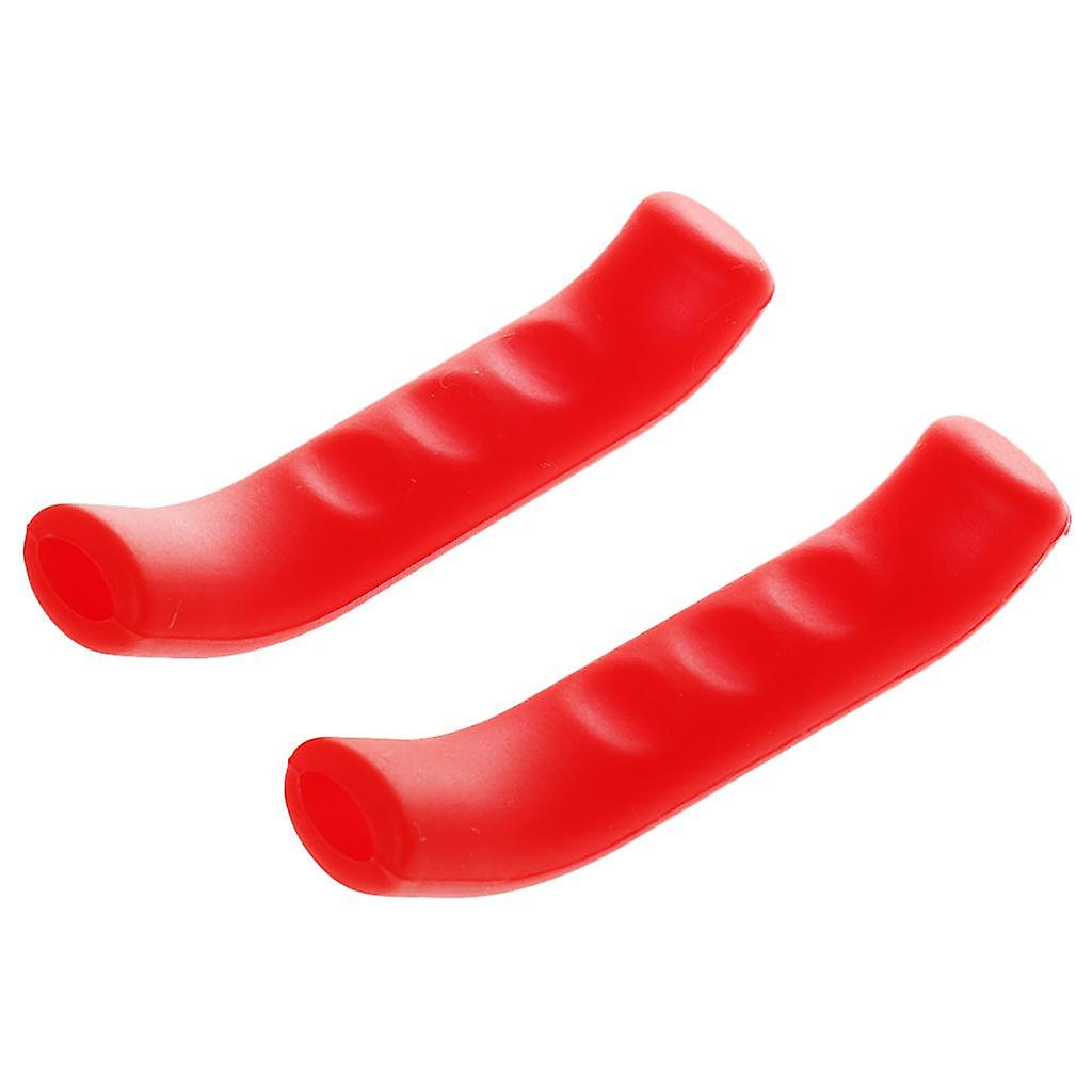 Universal Soft Silicone Non-slip Bicycle Brake Lever Grip Protector Red