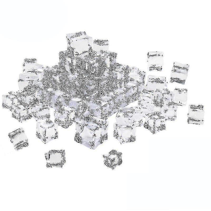 50pcs Artificial Ice Cubes Clear Reusable Fake Ice Cubes In Cube Shape For Home Decoration Free Ship
