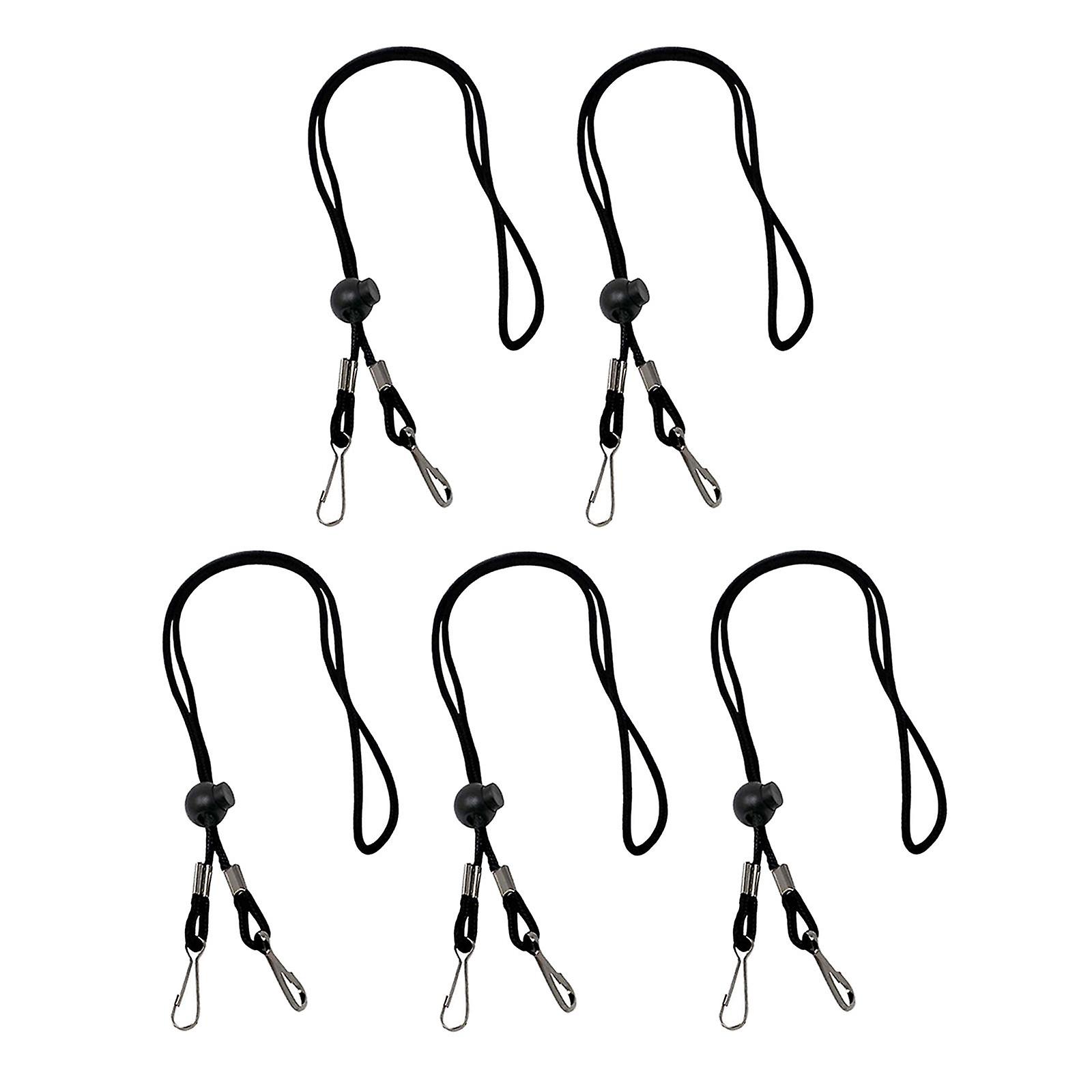 2/5Pcs Adjustable Neck Lanyard Chain Strap Holder Black 5Pcs