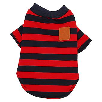 Dog Striped Pullover 2 Legged Soft Comfortable Breathable Pet T Shirt Clothes for Spring Summer Red Blue XL