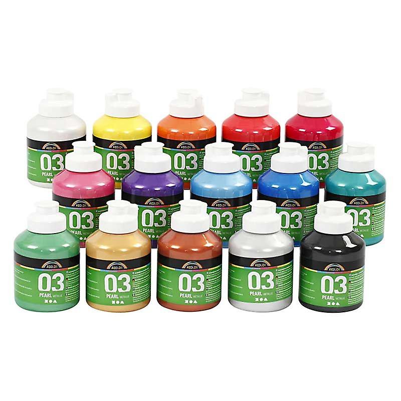 Metallic Acrylic Paint Set A-Color - Assorted Colors - 15 x 500 ml