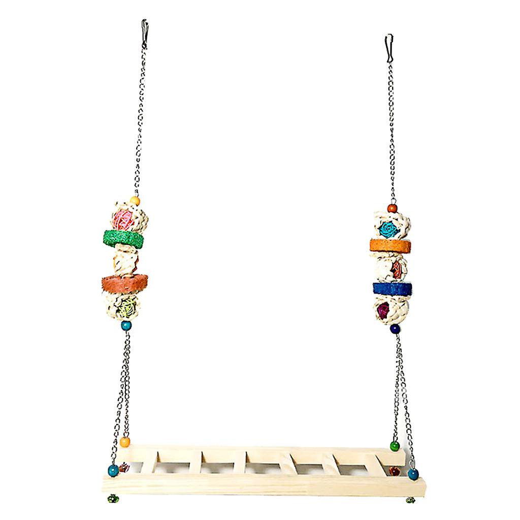 Chicken Swing Ladder Wooden Perch Handmade Chicken Toy for Macaw Trainning