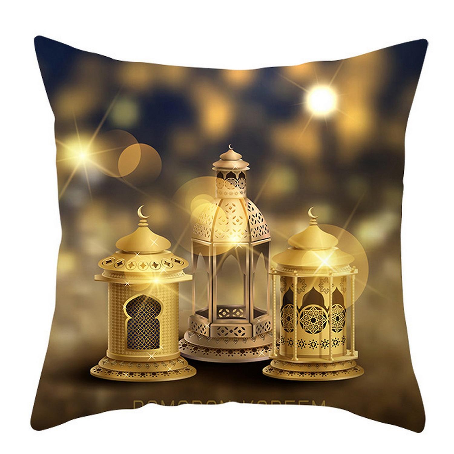 45 x 45cm Pillowcase Hidden Zipper Square Shape Removable Golden Moon Castle Printed Sofa Cushion Co