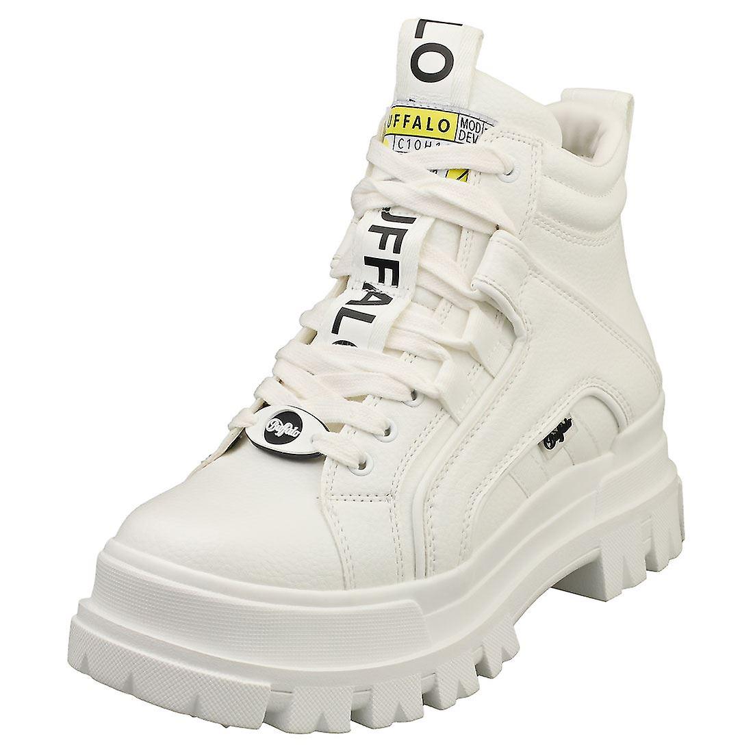 Buffalo Aspha Nc Mid Vegan Womens Platform Boots in White