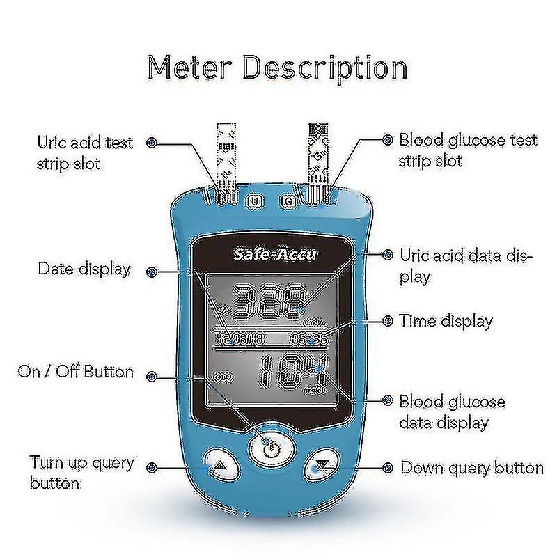 Sterilizer Free Glucose And Uric Acid Test Meter | Fruugo Be
