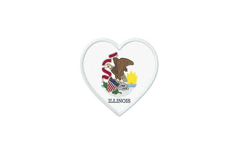 Patch badge ecusson prints thermocollant flag heart usa illinois