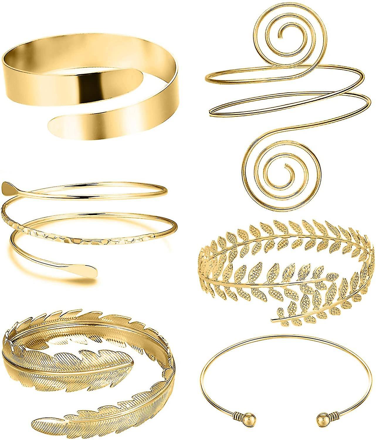 6 Pcs Arm Cuffs, Upper Arm With Cuff Bracelets,adjustable Armband Set