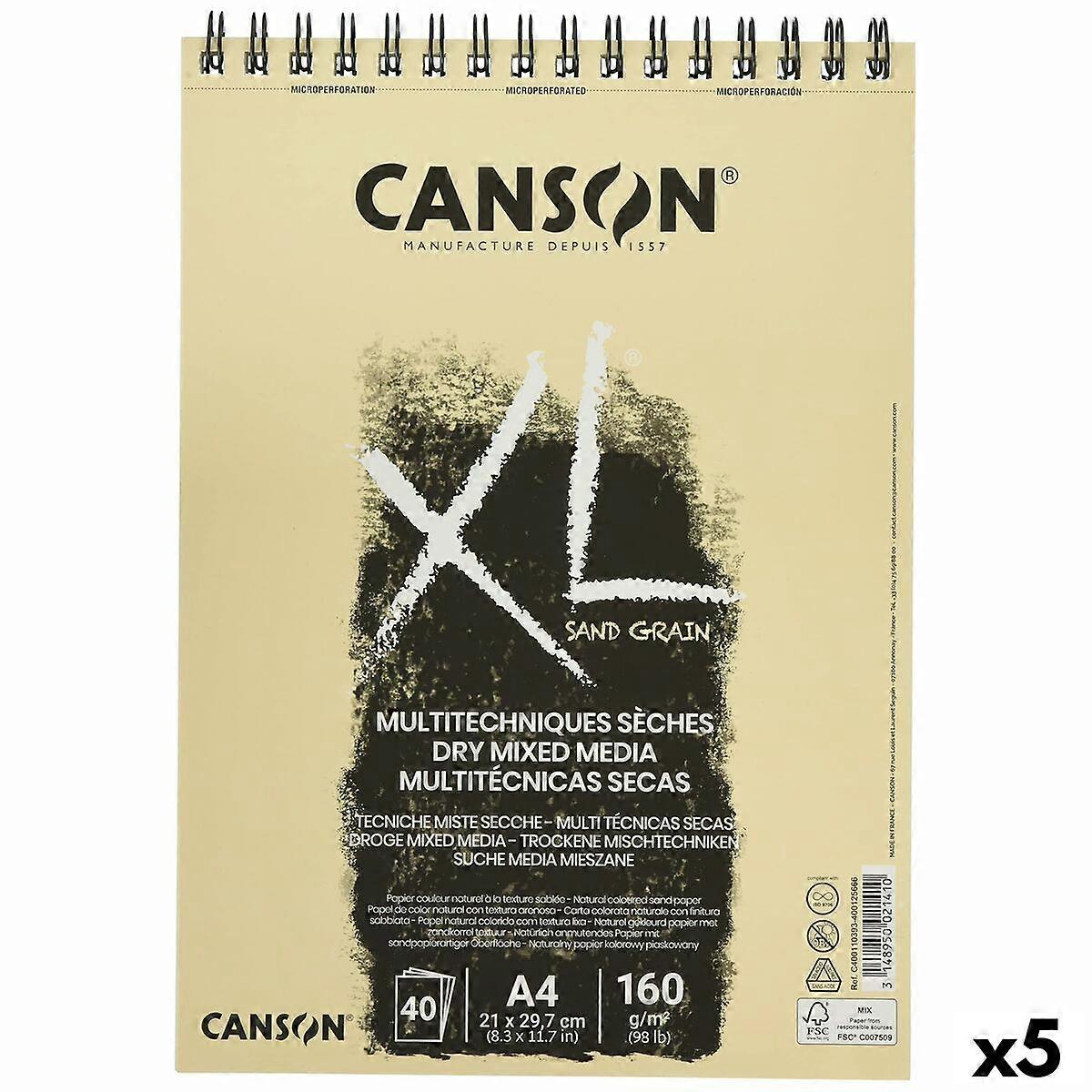 Drawing Pad Canson XL Sand Natural A4 5 Units 40 Sheets 160 g/m2