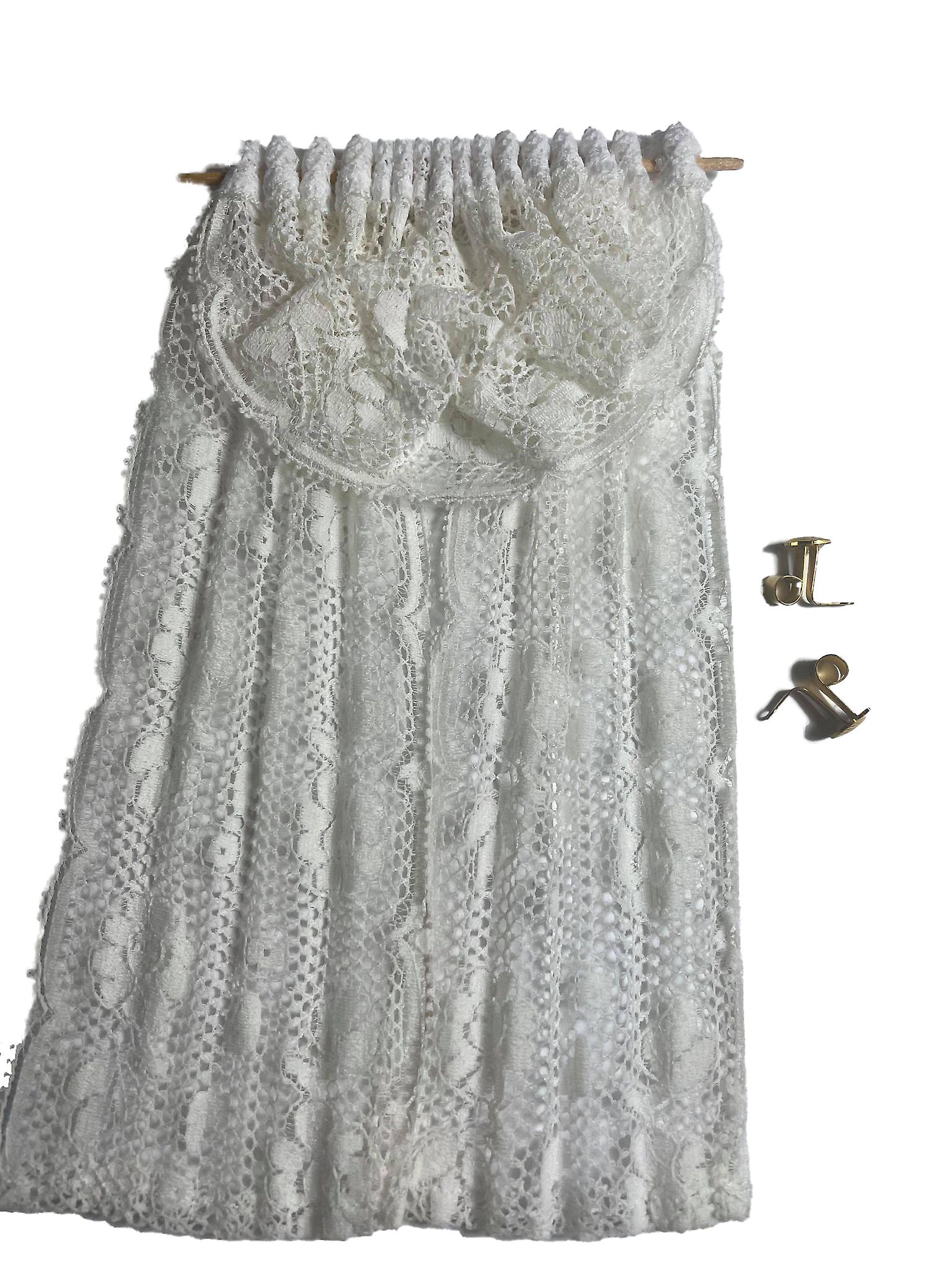 Dolls House White Lace Curtains With Swag Valance Window Accessory
