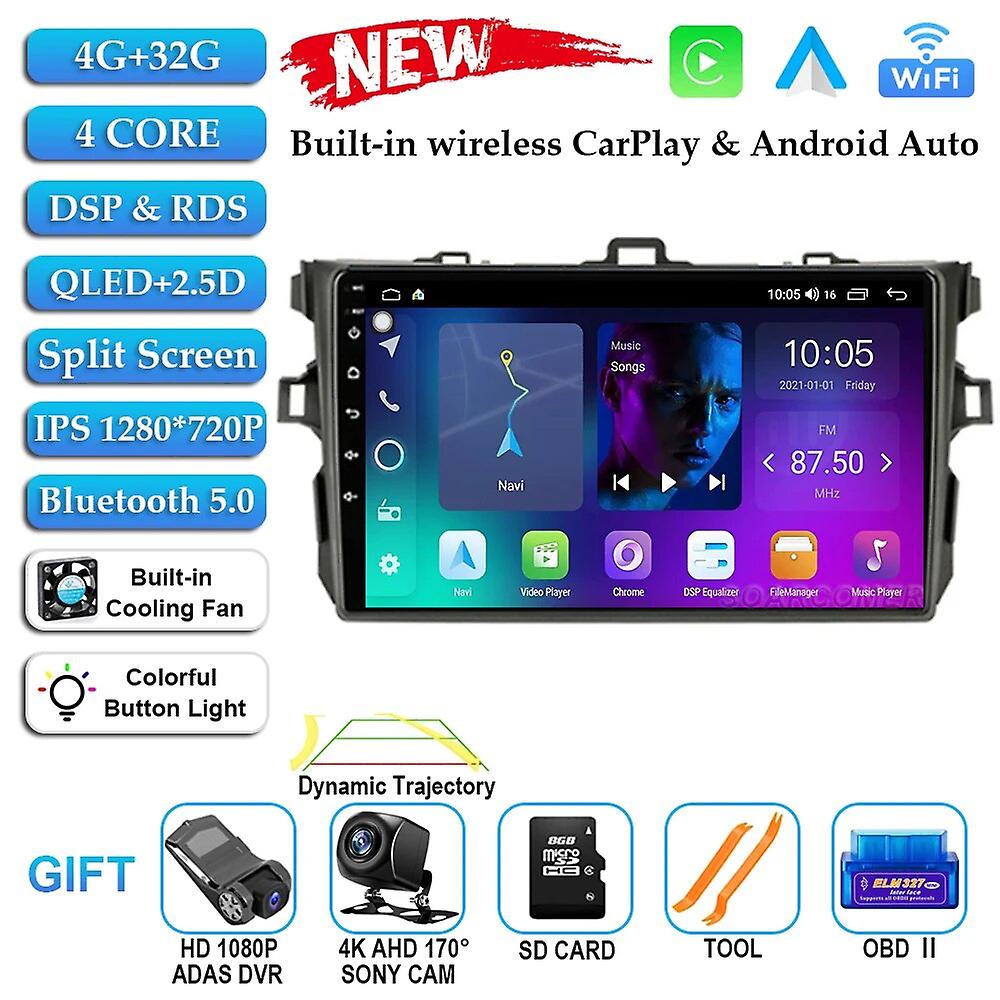 For Toyota Corolla E140 E150 2006 - 2013 Android 13 Car Radio Multimedia Player Gps Navigation 4g Wifi Carplay Stereo Head Unit