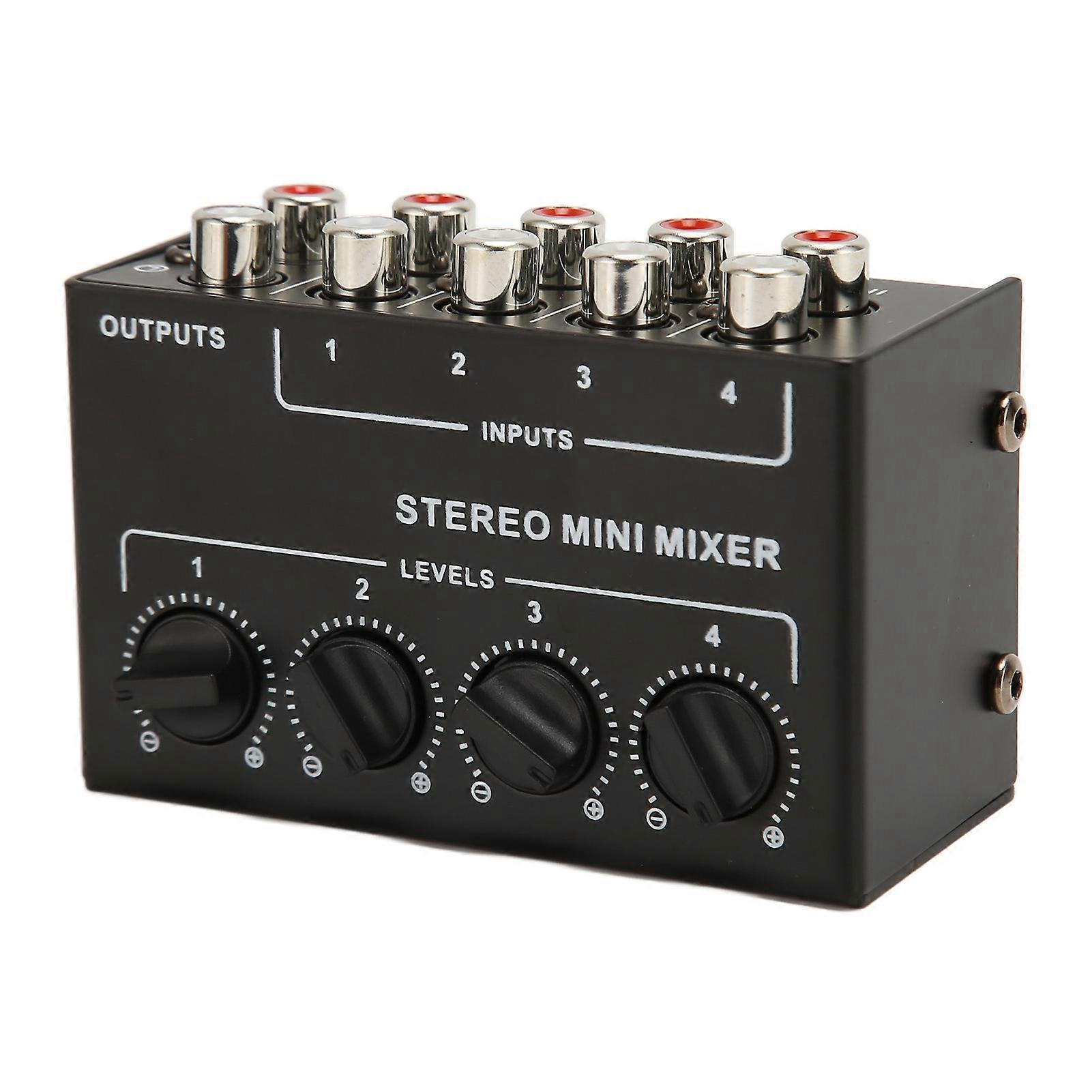 Passive Mixer 4 Channel Line Mixer Mini Sound Mixer Stereo Line Mixer for Tuning Mixing Instruments Playback Devices
