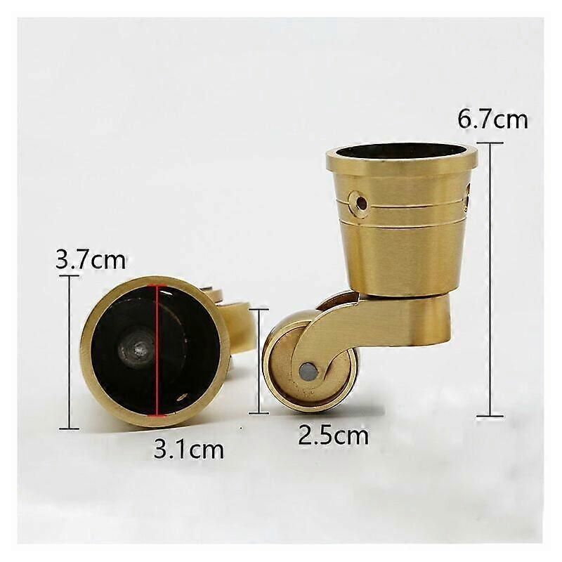 Swivel Castors, Round Copper Castors Antique Castors No Noise Portable Can Swivel 360 for Sofa/Chair/Low Table/Shelf