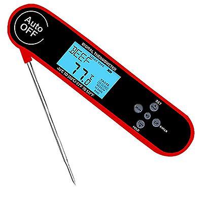 Black Digital Meat Thermometer Lcd Screen Foldable Probe Food -30¡æ~300¡æ Auto Off Bbq Grill Monitor Voice Alarming Az1295