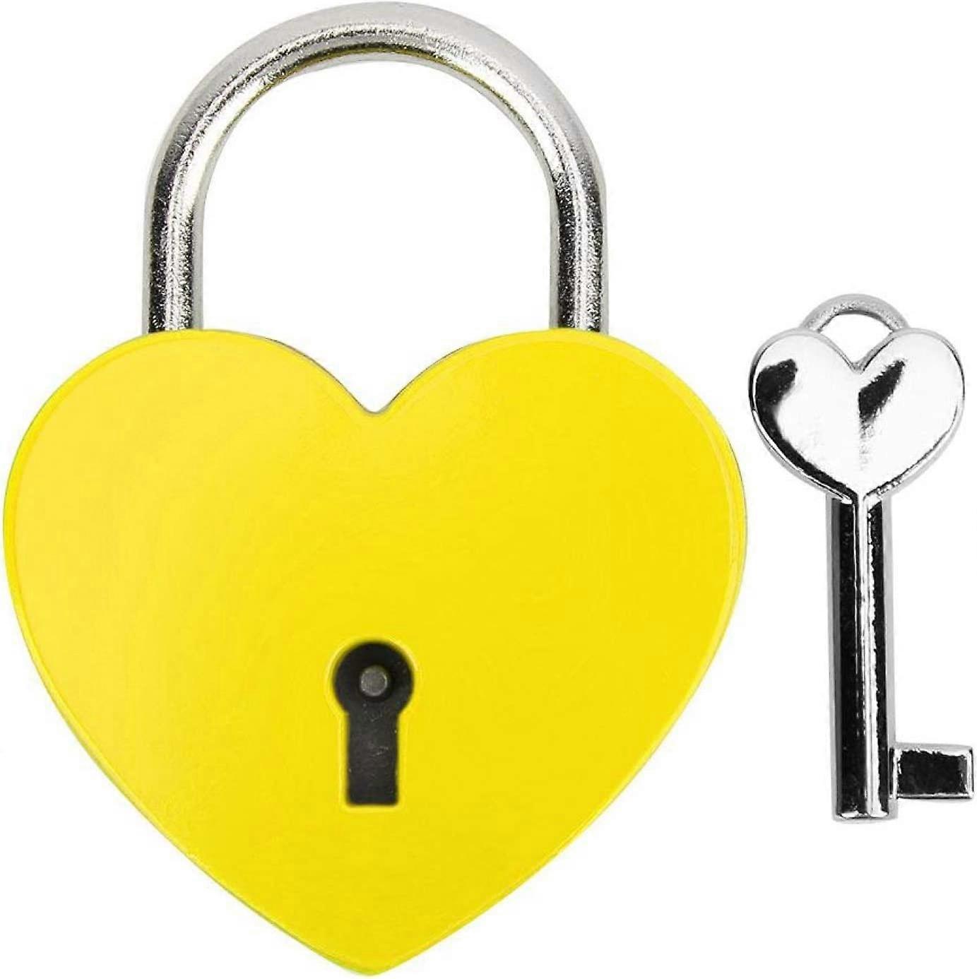 Cadenas, serrure en forme de coeur en mtal avec cl, serrure en mtal pour bot @-3