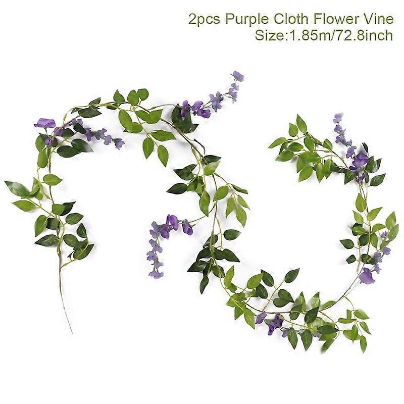 1.85M מלאכותי ויסטריה פרחים גפן גרלנד קישוט קשת חתונה צמחים מזויפים עלווה ראטן נגרר Faux פרחים קיר קיסוס