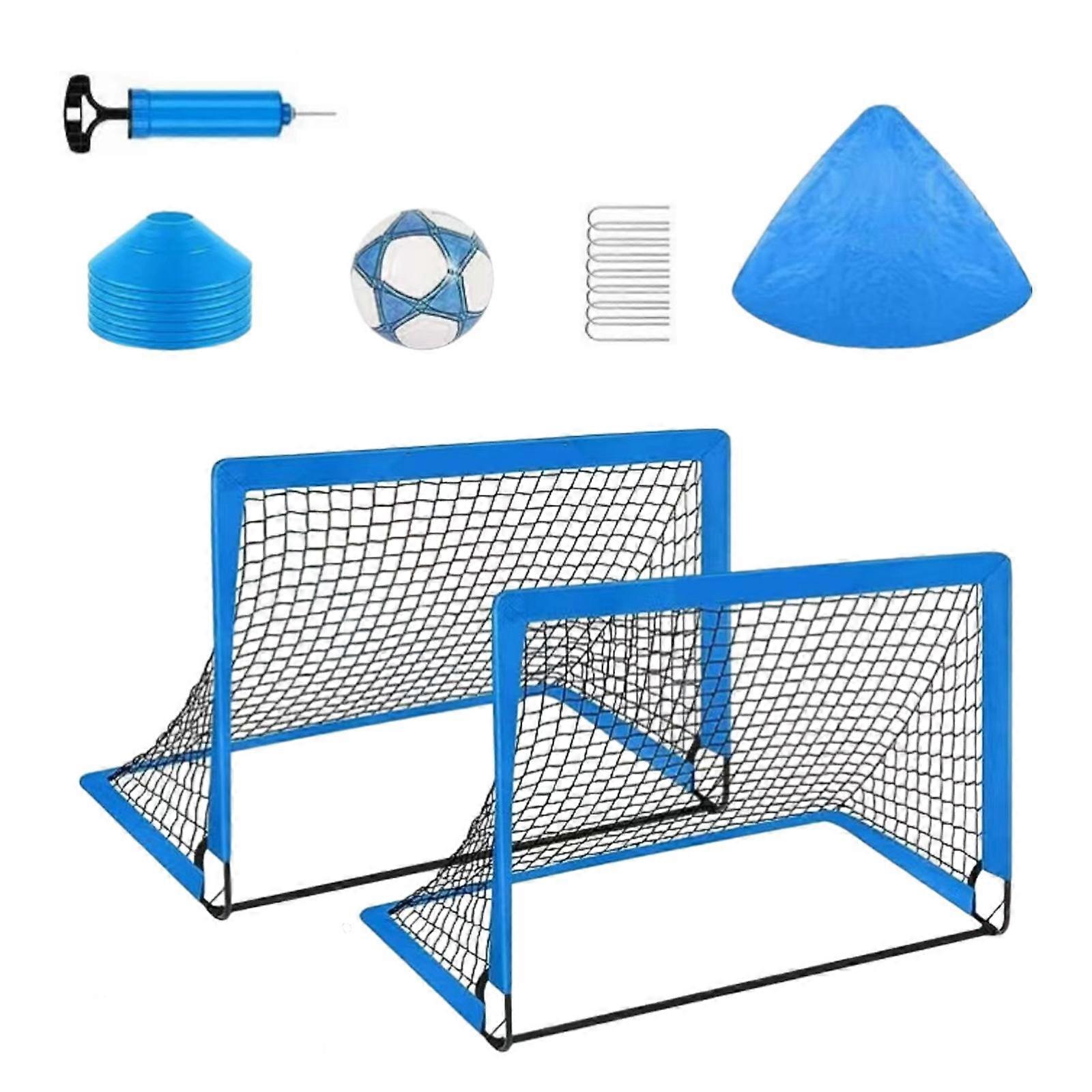 Soccer Goals Set with 6 Cones Mini Net and Ball for Games Fitness Playground