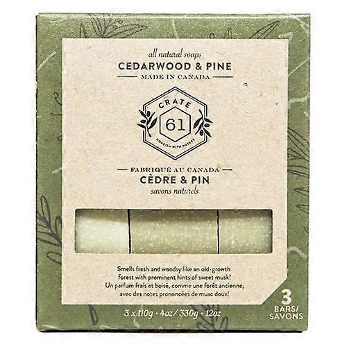 3-Pack Plant-Based Bar Soap Cedarwood And Pine, 3 X 110 Grams by Crate 61