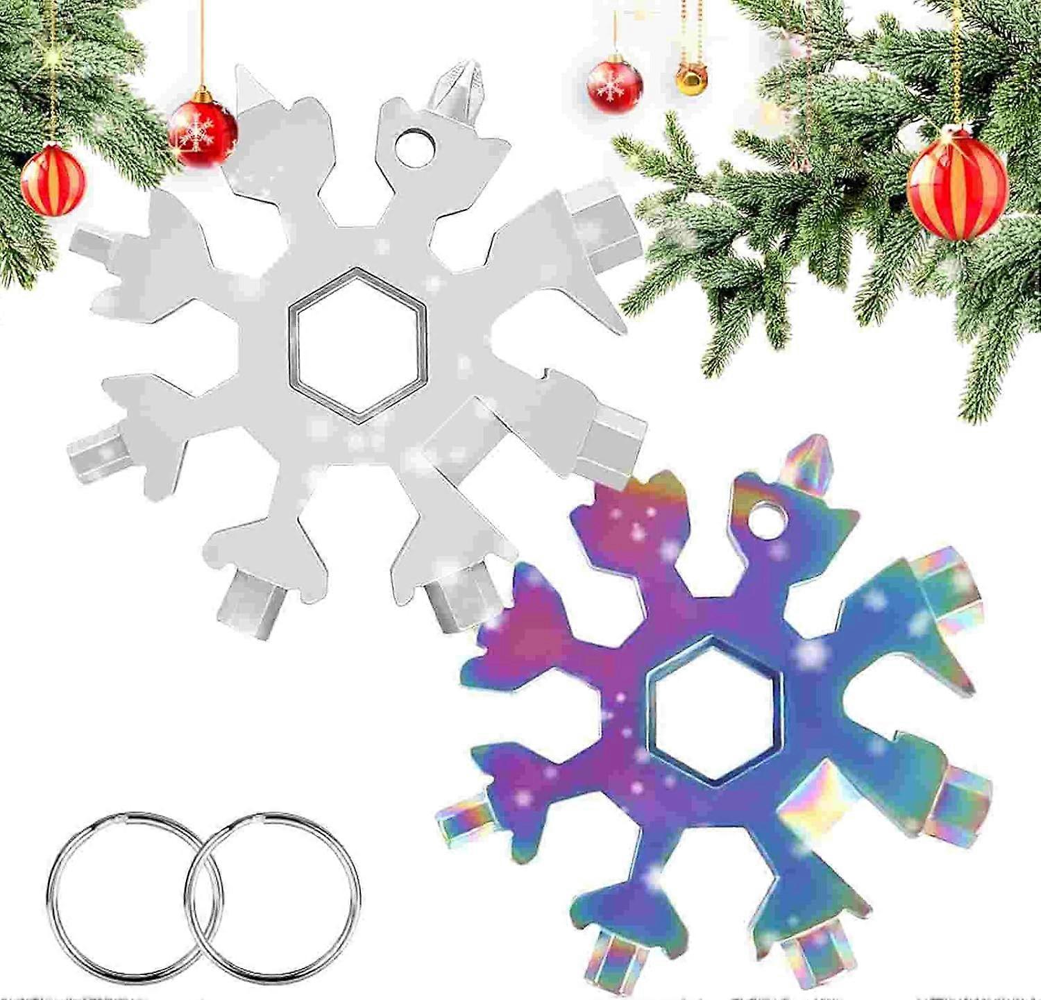 2 PCS 18 in 1 Snowflake Multi-Tool, Snowflake Screwdriver, Portable Stainless Steel Almighty Tool, Multi-Function Snowflake Tool-166