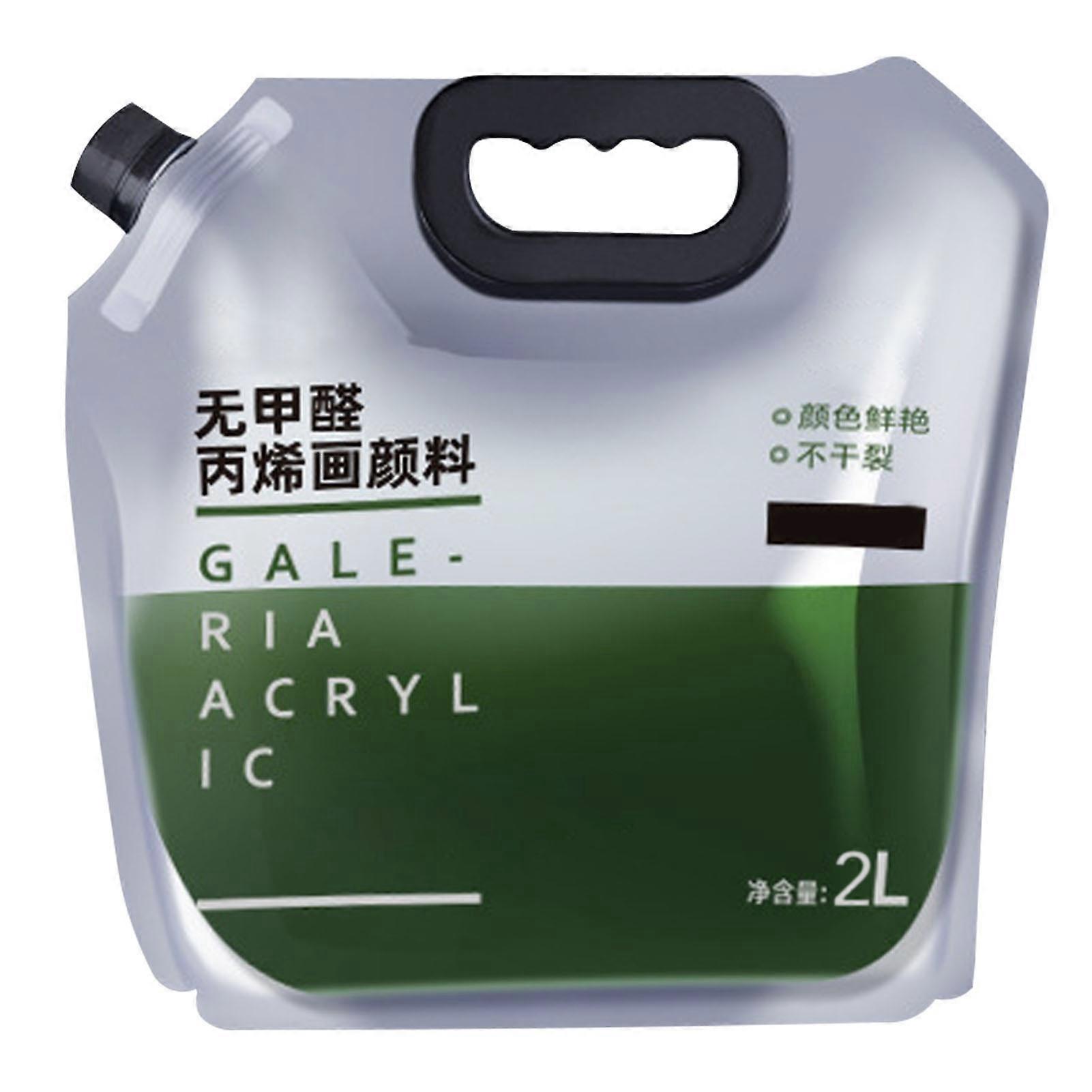 طلاء أكريليك مقاوم للماء واقي من الشمس طلاء أكريليك متعدد الأغراض طلاء أكريليك محمول أخضر زيتوني 2 لتر (حوالي 2.4 كجم / 5.3 رطل)