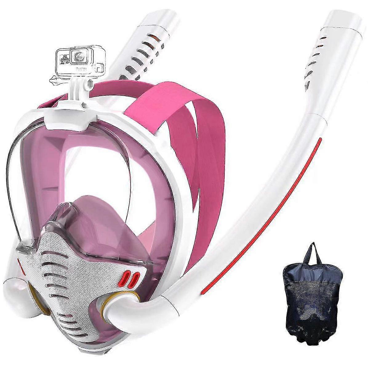 Masque De Snorkeling Intégral, Masque De Snorkeling Complet Adulte Et Enfants Avec Support De Caméra Détachable-Yvan