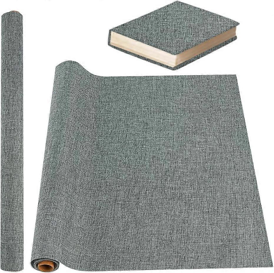 39.4x16.9 Inch Book Binding Cloth Gray Bookcover Polyester Fabric Surface with Paper Backed Book Cloth DIY Book Cloth Protective Cover for Book Bindin