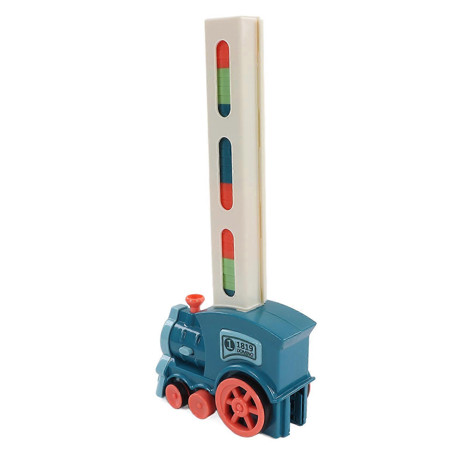 Electric Train Blocks Toy Educational Funny Interesting Automatic Building Train Blocks for Kids Blue 