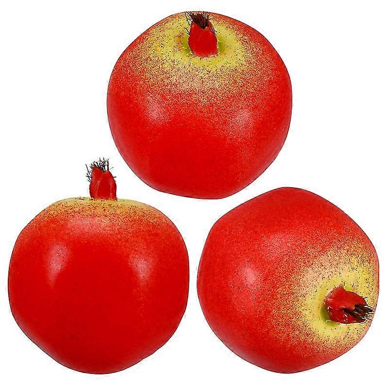 3pcs fake pomegranate artificial fruit model realistic home kitchen decoration