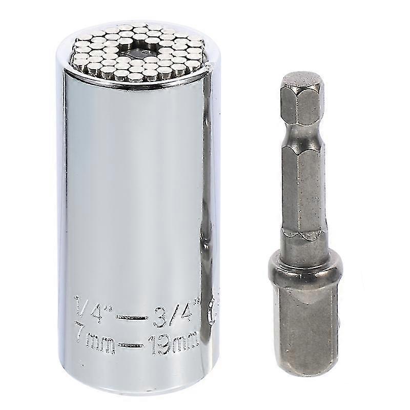 2pcs Multi-Function Socket Adapters Socket Bars Nut Socket Adapters (Silver)
