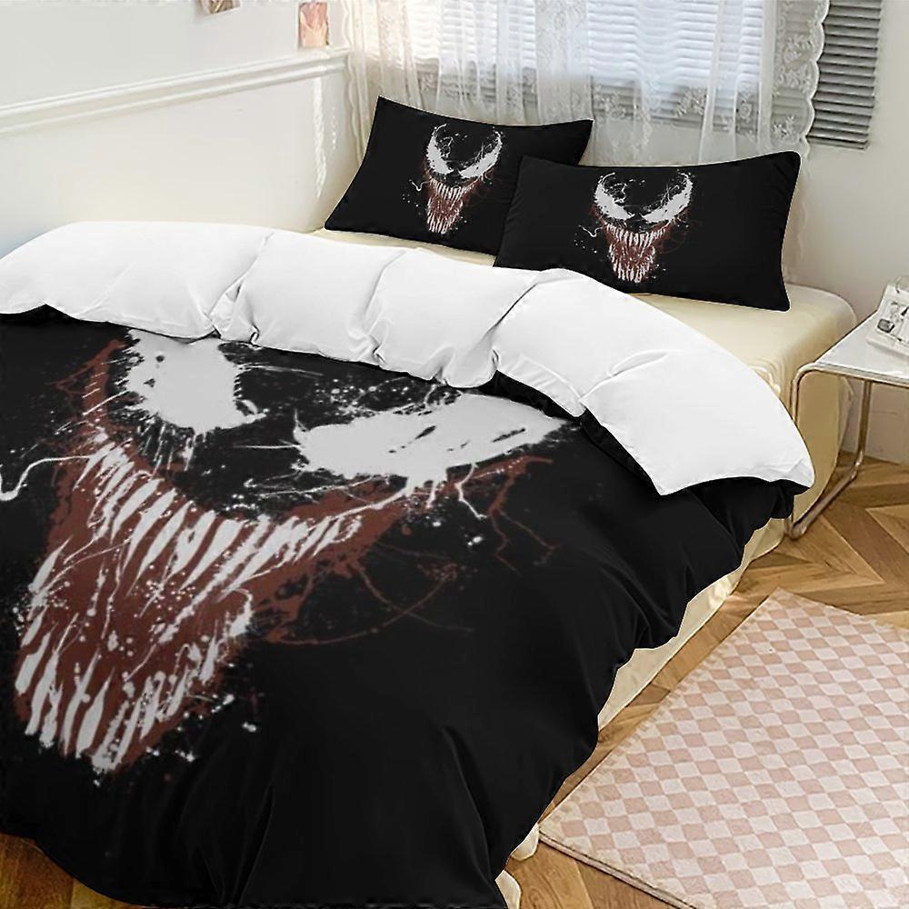 c376 Venom Conjuntos de edredom de cama, conjunto de cama de 3 peças Conjunto de cama macio e quente com 1 capa de edredom e 2 fronhas para quarto durante toda a temporada hno376