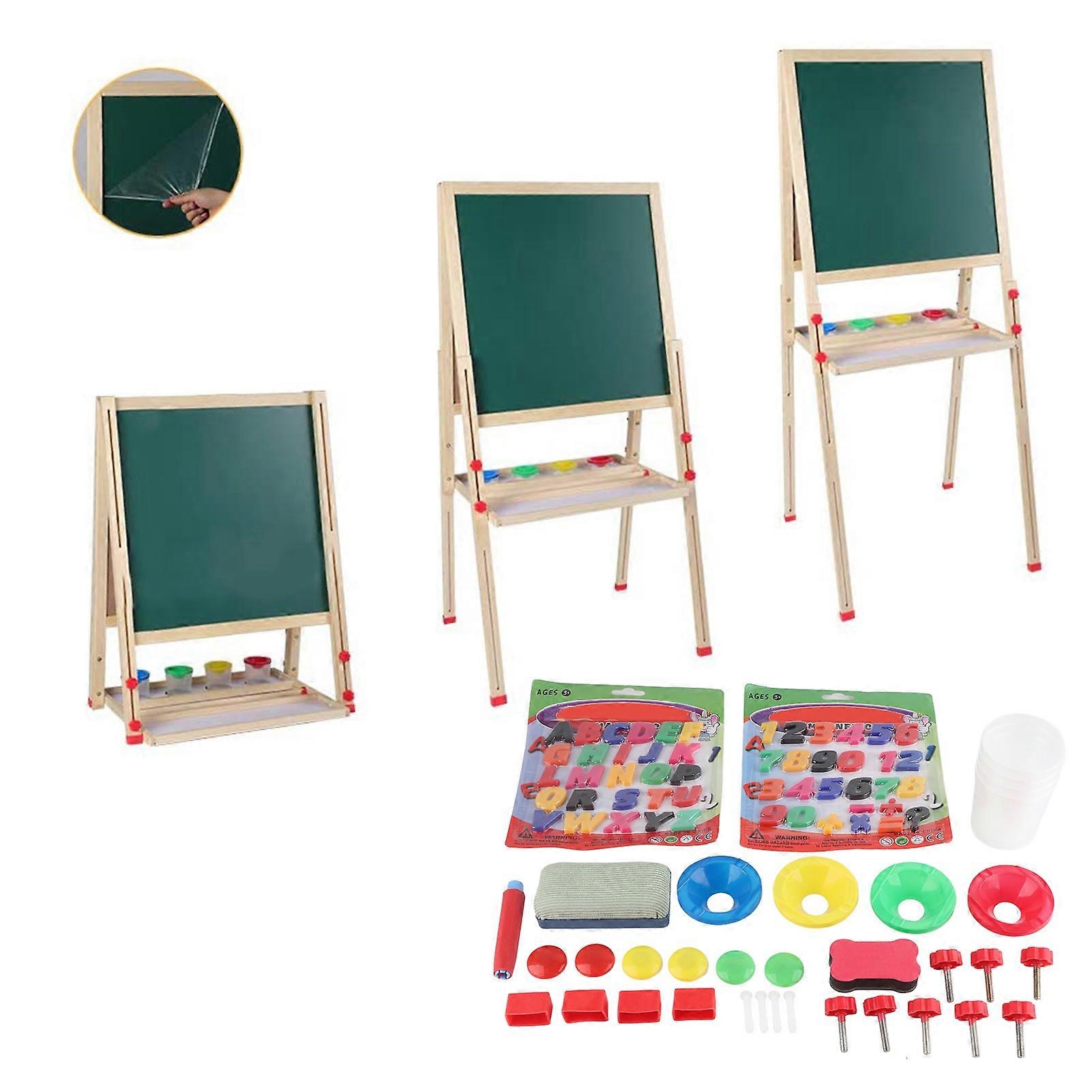 All in One Wooden Children Art Easel with Magnetic Snap Eraser Set