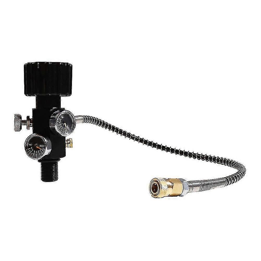 Ocnvlia Valve Réservoir PCP M18x1.5 Avec Double Jauge 6000Psi - Station Remplissage Air Noir