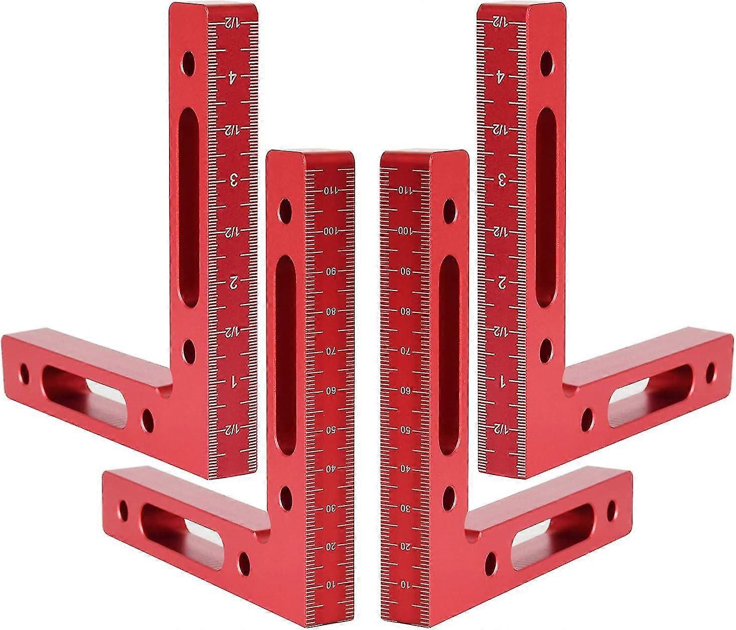Aluminium Alloy 90 Degree Positioning Squares 4.7" X 4.7"(12x12cm) Right Angle Clamps Woodworking Carpenter Tool Corner Clamping Square For Picture Fr