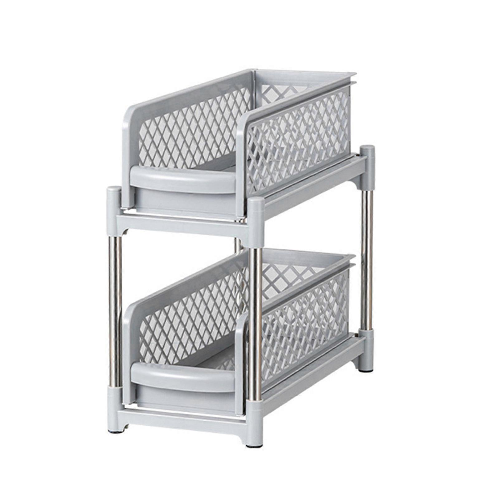 Plastic Storage Shelf with Bins Easy Assemble Shelf Racks for Laundry Room Pantry Drawer